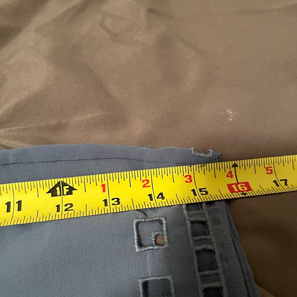 WHBM  Blue Sheer Blouse with Cut-Out Details - Picture 10 of 12